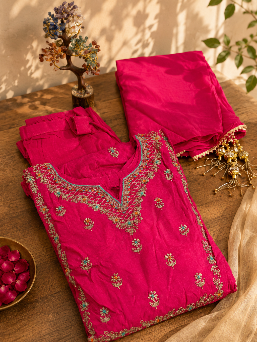 Rani Pink Ethnic Suit Set