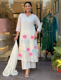 Mul Chanderi A-Line Kurta Set