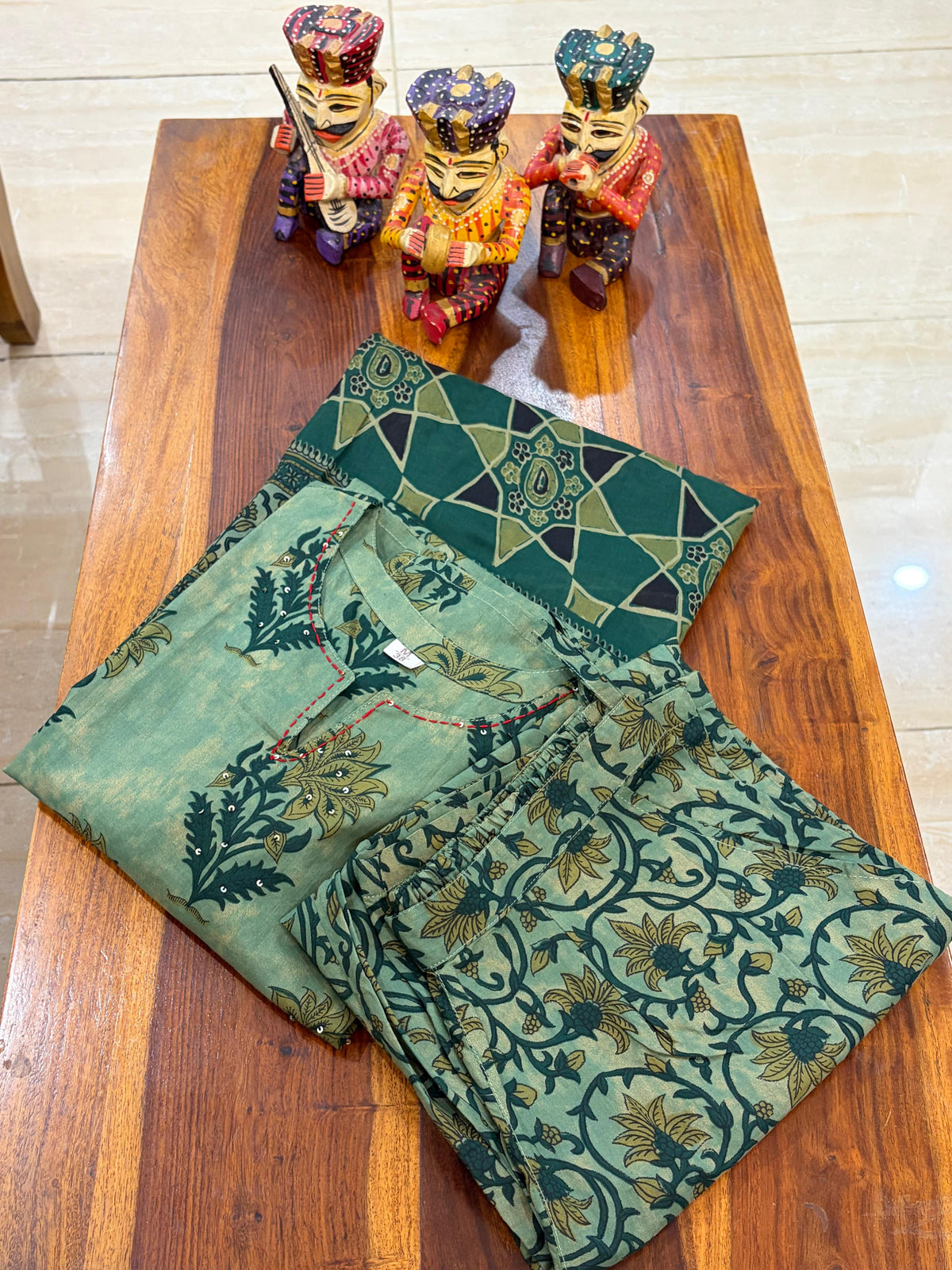 Straight Ajrak Print Kurta Set