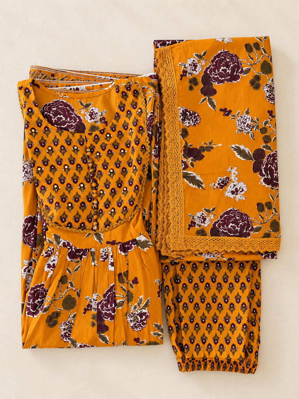 Rose Anarkali Kurta Set