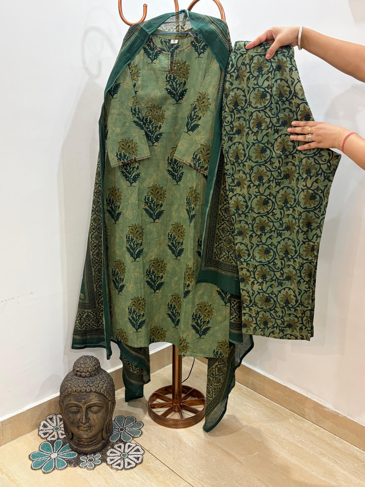 Straight Ajrak Print Kurta Set