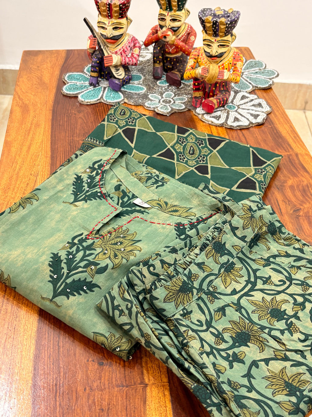 Straight Ajrak Print Kurta Set