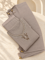 Mul Chanderi Handwork Kurta Set