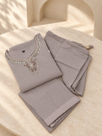Mul Chanderi Handwork Kurta Set