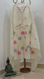 Mul Chanderi A-Line Kurta Set