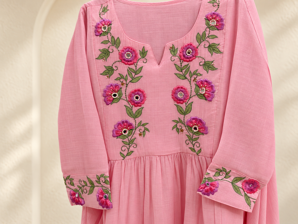 Mul Chanderi Suit Set