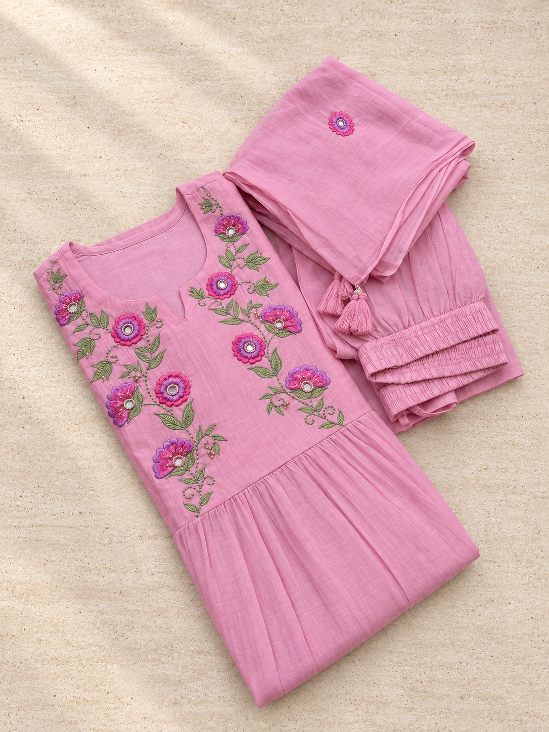 Mul Chanderi Suit Set